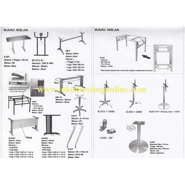 Table Leg iron and stainless steel Kitchen Accesories