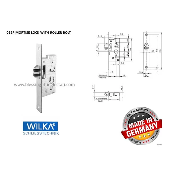 Mortise Handle Lock 052P Wtih Roller Catches