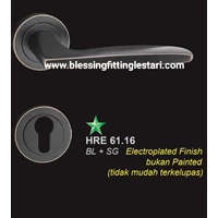 Door Handle Solid Black  HRE 61.16 Electroplated Finish