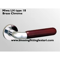 Miwa Lock Handle Wood LHS 18 Finish Brass Chrome (CR)